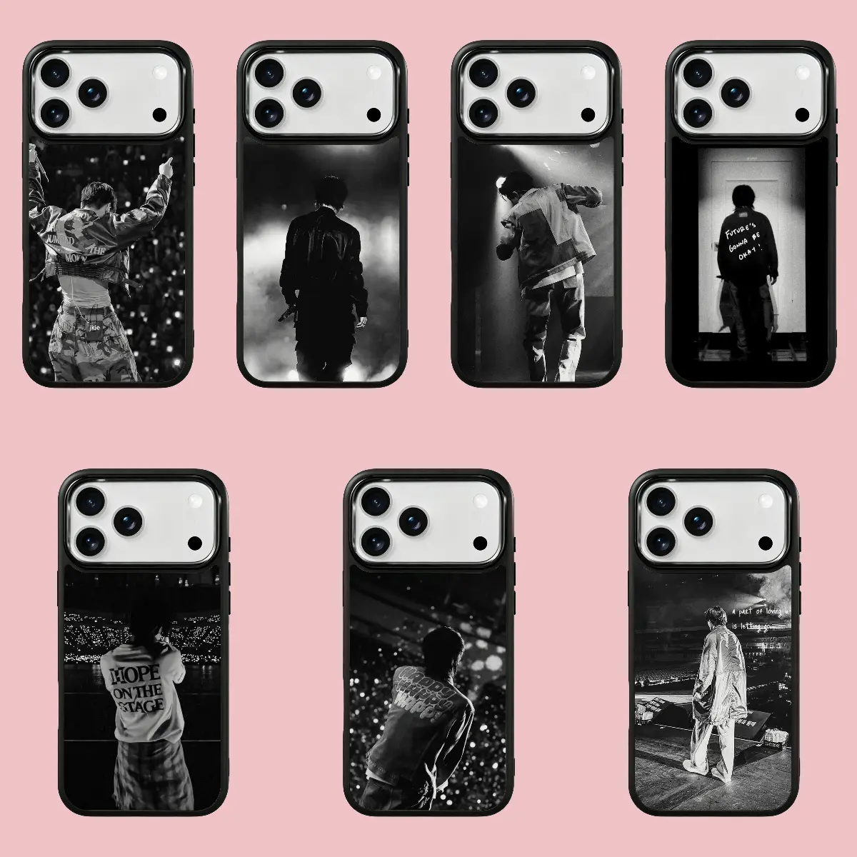 Vintage Bangtan Inspired Phone Case, We Are Back Theme Case, Retro Black and White Aesthetic Phone Cover, Boy Band Art Case, Kpop Concert Fan Merch, ARMY Style Phone Case for iP 11 12 13 14 15 16 17 Pro Max, Music Lover Gift