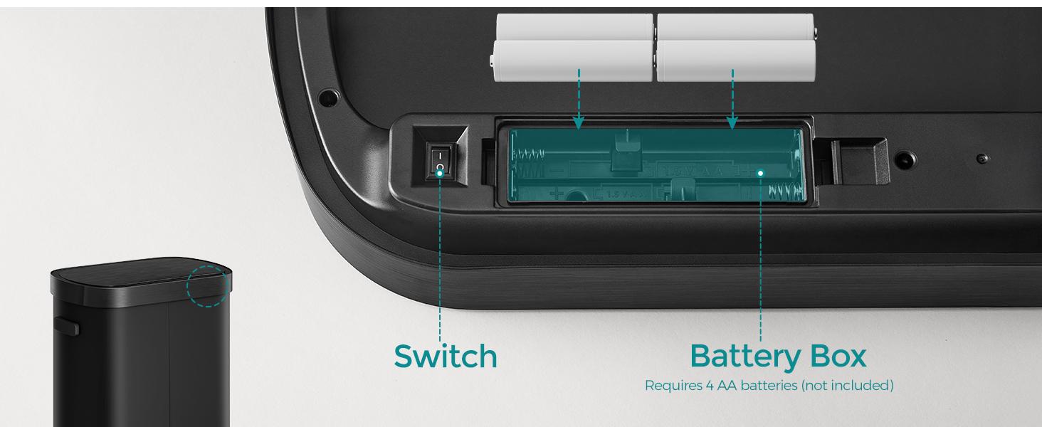 SONGMICS Motion Sensor Trash Can, 13-Gallon (50 L) Automatic Garbage Can with Soft Close Lid, Stainless Steel, Wave or Touch to Open