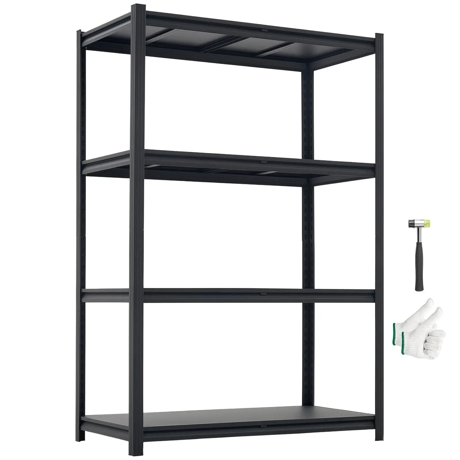 【Summerfinds】VEVOR Durable Freestanding Metal Organizer Storage Rack, Heavy-Duty Carbon Steel 4-Tier Expandable Adjustable Unit with 2400 lbs Capacity, Anti-Tip Kit, Easy-Snap Plastic Parts, 40.55 x 20.55 x 60.2 in for Garage Organization, Workshop