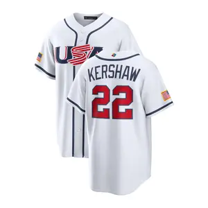 Men's USA  Baseball Jersey - Clayton Kershaw 22, World Baseball 2026, Summer outfits, Jersey Outfit, Classic Home Stadium Jersey, Men's Sportswear ,Retro Summer Baseball Team Jersey Lover Outfit For Baseball Fans, Made In USA.