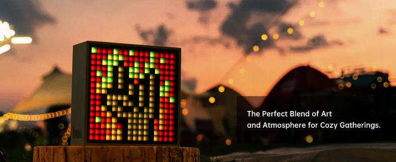 Divoom TimeBox Evo - Pixel Art Bluetooth Speaker with 16x16 LED Display APP Control - Cool Animation Frame & Gaming Room Setup & Bedside Alarm Clock- Black , speker gift Music Sound System Audio