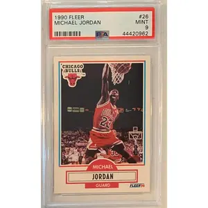 Michael Jordan 1990 Fleer Basketball Card #26 PSA 9