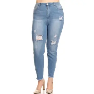 Plus size woman Cropped Skinny jeans JBBA-802