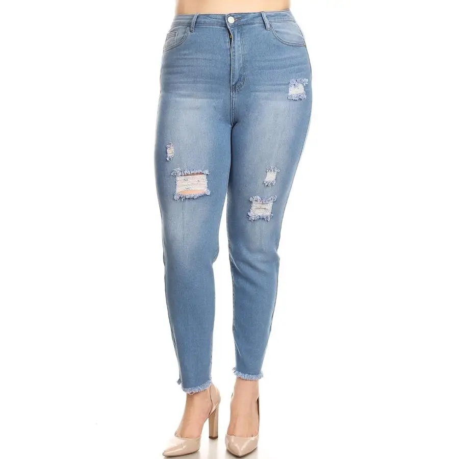 Plus size woman Cropped Skinny jeans JBBA-802 Plus size woman Cropped Skinny jeans JBBA-802