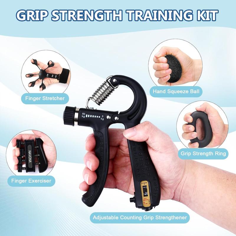 5 PCS Grip Strength Trainer Kit, Hand Gripper Strength Navona