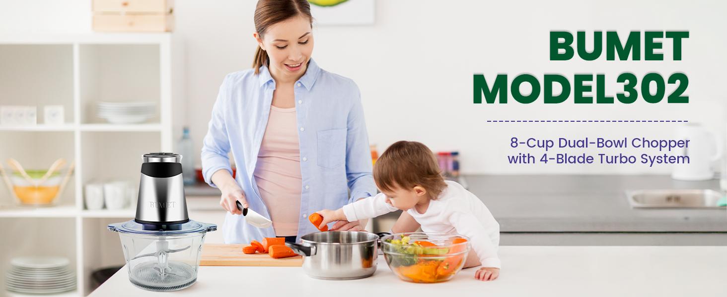 Premium 2-Speed Multi-Function Food Processor For Chopping Mincing Pureeing Knives
