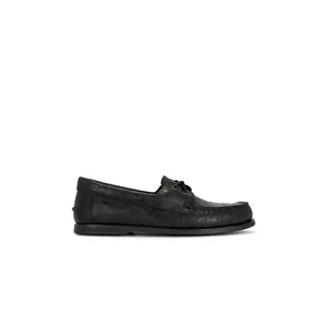 Sperry x One of these Days Lou Boat Shoe in Black Leather Embossed