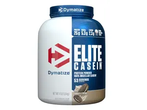 Casein Protein Powder, Cookies & Cream, 100% Micellar Casein, 25g Protein, 5.4g BCAAs, 2.3g Leucine, Slow Absorbing for Overnight Muscle Recovery, 4 lb