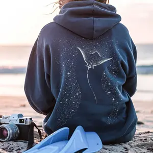 Adult & Youth Manta Ray Hoodie, Stingray Ocean Lovers Sweatshirt, Beachy Girl Gift Pullover, Coconut Women Hoodie, Sea Life Graphic Hooded, Marine Biologist Fan Merch Gift