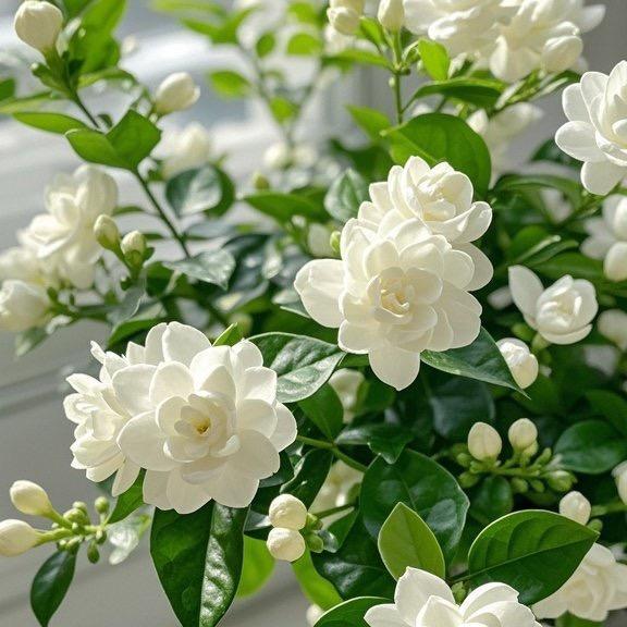 50+ Climbing Jasmine Flower Seeds Fragrant Plant for Planting Garden Home Four Seasons Evergreen Silver Jasmine Garden Balcony Climbing Flower Non-GMO