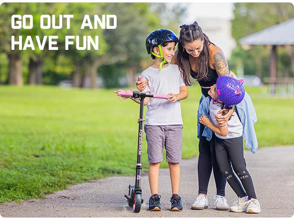 FanttikRide C9 Apex Kids Electric Scooter, Bluetooth Music Speaker, Colorful Light for Kids 8-12, 3.9-5.2 ft, 132 lbs, 5 Miles Range, Up to 40 min Ride Time, 5/8/10 MPH, 3 Adjustable Heights