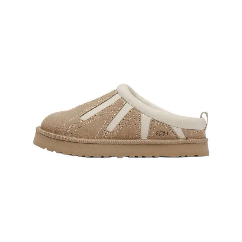UGG Tazz Sunwave Closed-Toe Slip-On Shoes - Mustard Seed, Girl & Youth/Women’s (5Y / 7W), Plush Soft Suede, Warm Cushioned, Bold Wave Midsole Design, Casual Daily Wear & Outdoor Walking Footwear