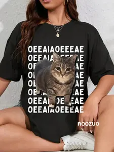 100% Cotton Spinning Cat Meme OIIAOIIA Cat Meme T-Shirt