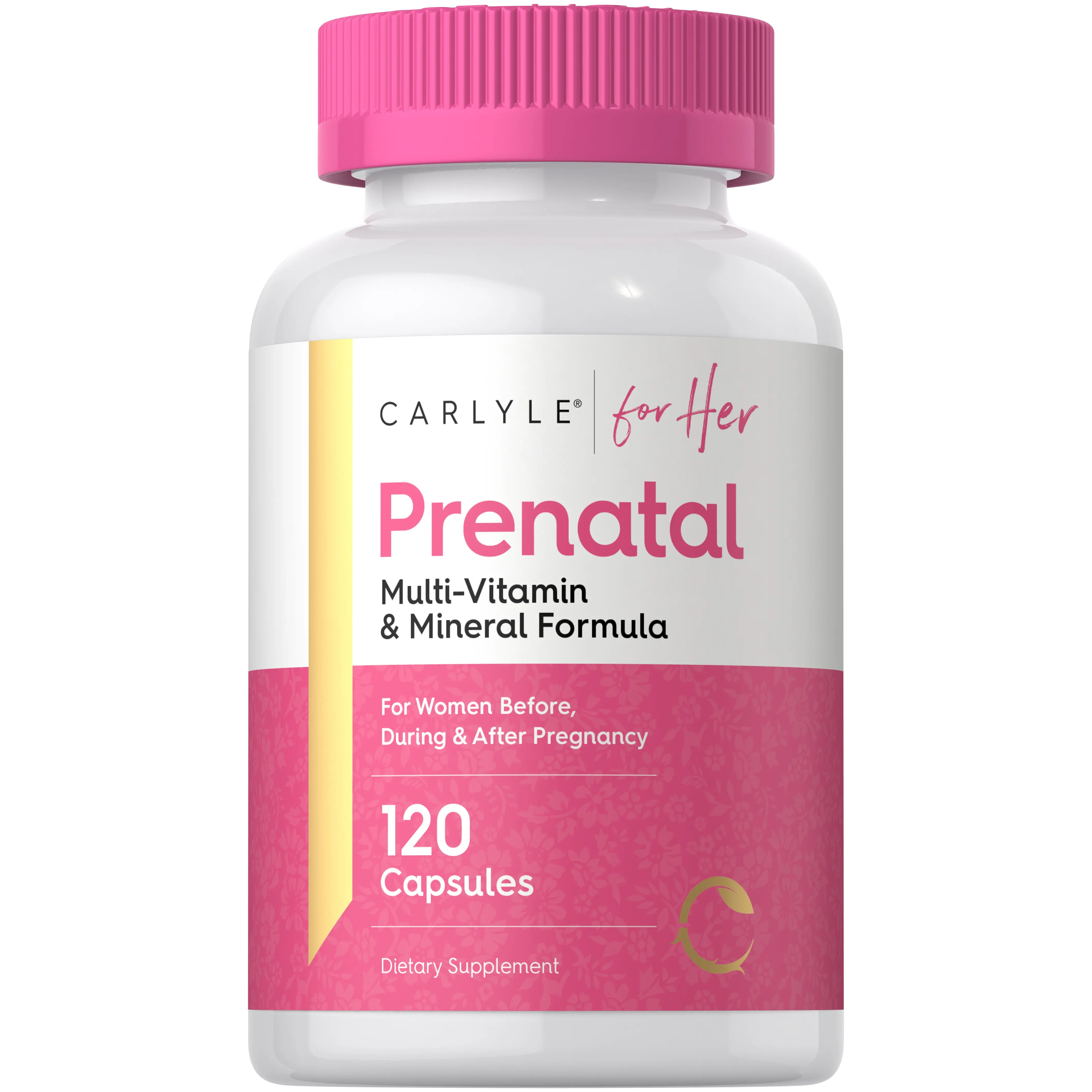 Carlyle Prenatal Vitamins for Women - 120 Capsules - Multivitamin and Mineral Formula with Folic Acid - Non-GMO and Gluten Free Supplement - For Her