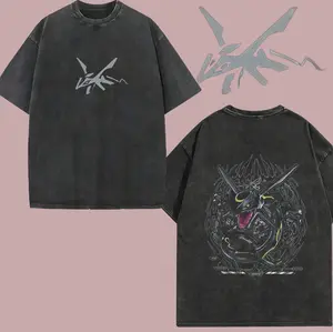 "Rayquaza" Vintage Unisex Oversize Anime Manga Acid Washed Heavyweight Cotton T-shirt, graphic tee,anime lover , outfits men Clothes Menswear