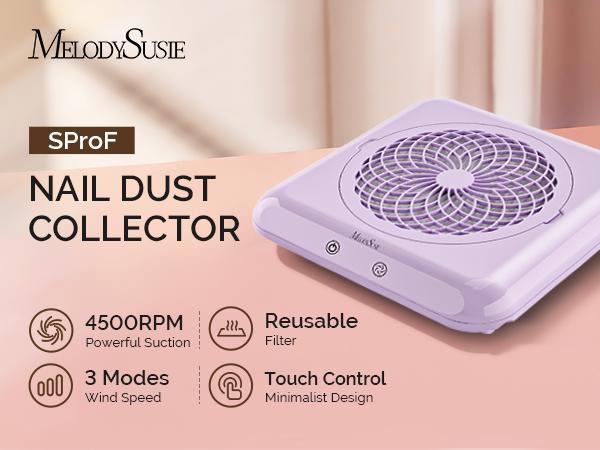 MelodySusie SProF Nail Dust Collector with Reusable Filter, Powerful Vacuum Fan Vent Dust Collector Extractor Electric Dust Suction Machine