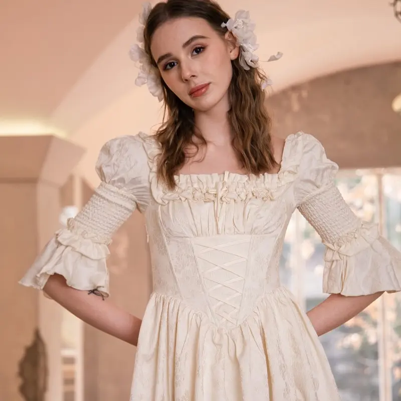 Royal Romance Corset Dress-LuminaVenus Dresses Cottagecore Coquette  Regencycore Romantic vintage Princess core Fairycore dress Satin vintage  dress Jacquard midi Elegant long Flowing romantic Fabric Womenswear  Aesthetics Fashion Love Flowy - TikTok Shop