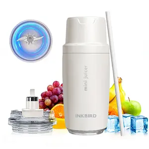 INKBIRD Portable Blender Cup with Silicone Straw, Electric USB Juicer and Mixer (for Milkshakes, Smoothies, Juices), Compact Blender for Travel, Fitness, and Home Use fathersdaygift