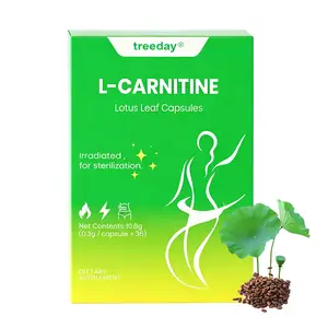 Treeday L-Carnitine Lotus Leaf Capsules: Pre Workout Energy & Vitality Support (36 Count)
