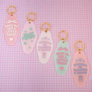 Cute Pastel Girly Motel Keychains