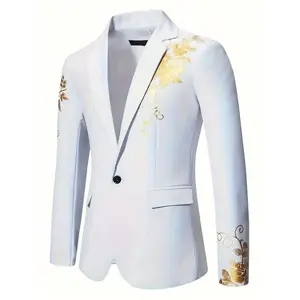 Foreign Trade Men's Hot Stamping Business Suit Jacket Casual Long Sleeve