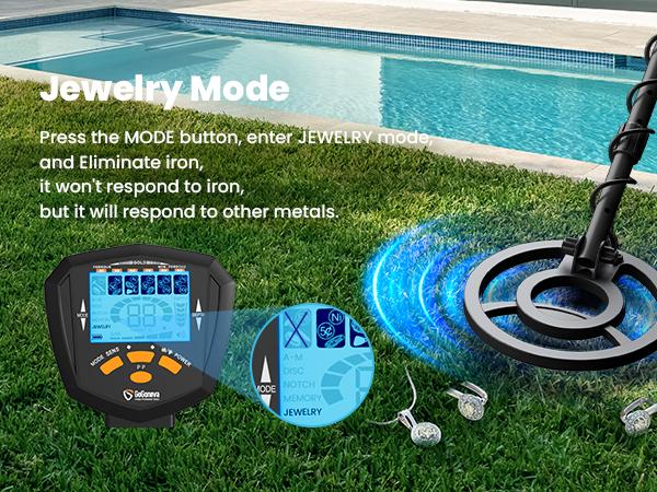 10-OFF! GoGonova Waterproof Metal Detector for Adults,  Professional Higher Accuracy Gold Detector with LCD Display, 6 Mode, Advanced DSP Chip 10" Coil, 39.3'' to 59.3" Adjustable