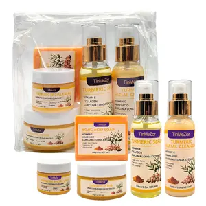 5-Piece Turmeric Skincare Set—Turmeric Serum, Soap, Cream, Cleanser, Body Scrub. Enriched with Vitamin C, Vitamin E, and Hyaluronic Acid to even out skin tone