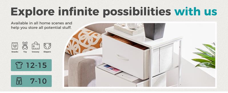 Dresser for Bedroom, Storage Drawers,Skinny Fabric Storage Tower with 4 Drawers,Tower Organizer Unit,Chest of Drawers with Wooden