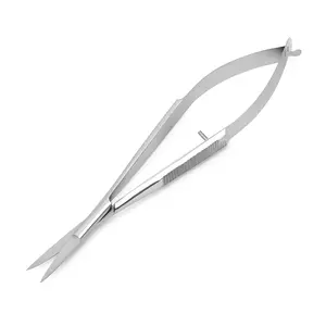 APPEARUS Straight Stainless Steel Squeeze Scissors for Facial Hair Grooming Eyebrow Trimmer Nose Ear Nostril Mustache Trimming 4.5 Inches Long Lightweight