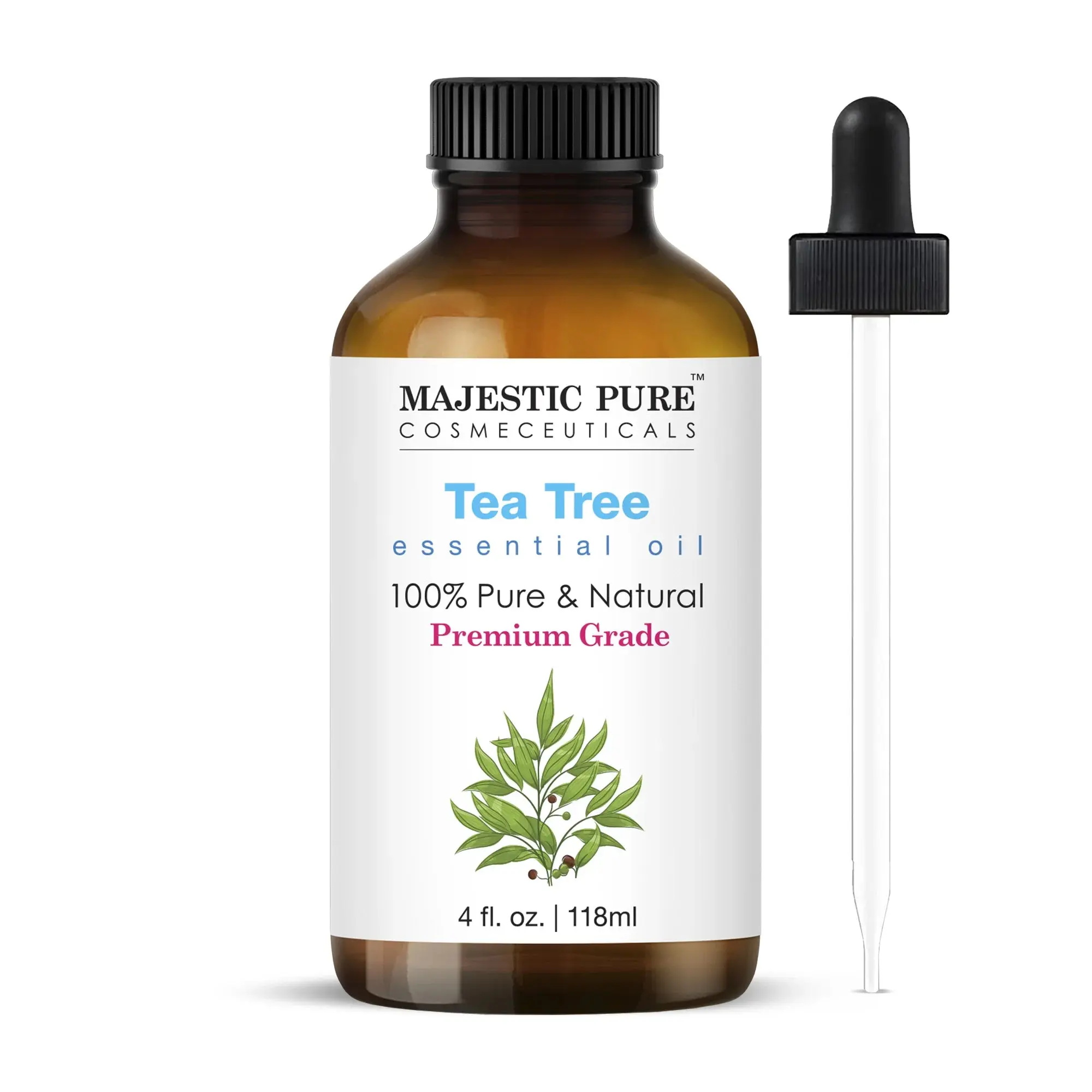 100% Pure Natural Tea Tree Essential Oil (4 fl oz) - Premium Aromatherapy Liquid Essential Oil Fragrance for Diffusers, Dryness Relief & Wellness Selfcare Solution