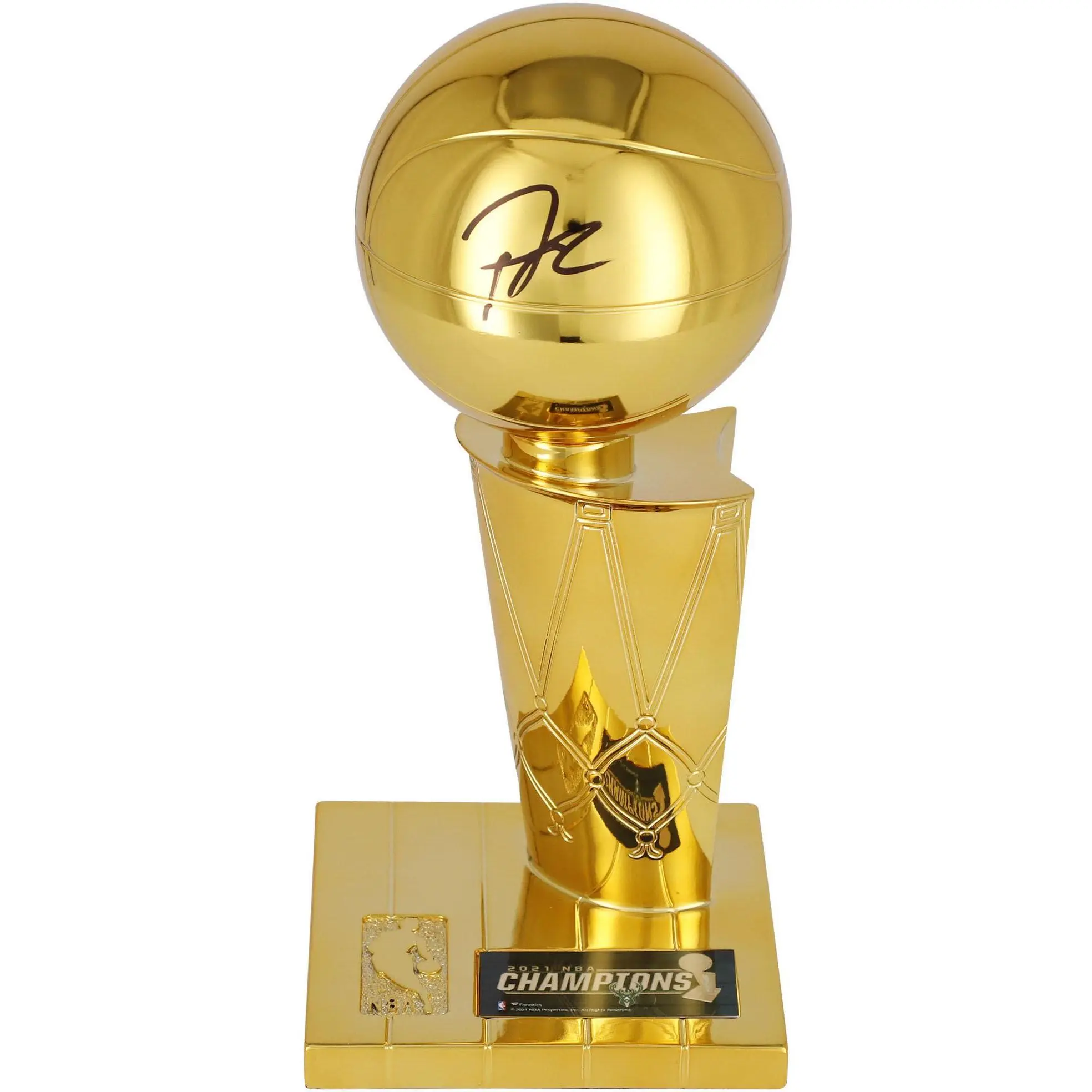 Giannis Antetokounmpo Milwaukee Bucks Autographed NBA Larry O'Brien Replica Trophy - Fanatics Authentic Certified