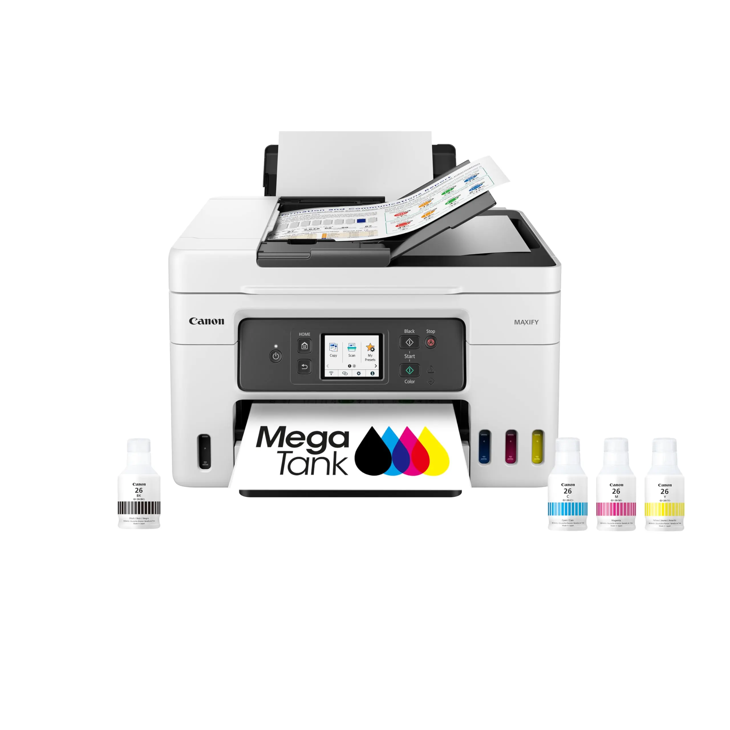 Canon Megatank GX4020 All-in-One Wireless Supertank Printer with Print, Copy, Scan and Fax | Auto Document Feeder | Mobile Printing | 2.7" LCD Touch Screen