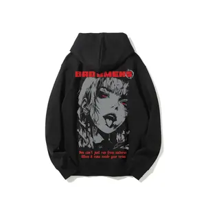Bad Omens Burning Out Hoodie – Vintage Heavy Cotton Oversized Unisex Rock Band Hoodie, Anime Girl Face Graphic, Alternative Metal Tour 2025 Streetwear, Retro Music Fan Gift, Emo Grunge Aesthetic Merch
