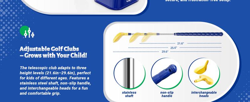 EagleStone Toddler Golf Set with Foot Pedal Launcher, Includes Adjustable Golf Club, 15 Balls & Golf Cart, Indoor&Outdoor Sports Gift