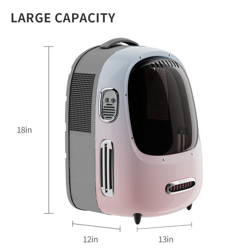 PETKIT BREEZY 2 Cat Backpack Carrier, Airline-Approved Smart Pet Backpack Carrier with Inbuilt Fan & Light, Detachable Bubble for Small Dogs and Cats, for Travel, Hiking, Walking & Outdoor, Suitable for small and medium cats