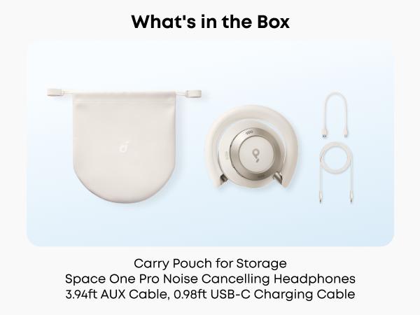 soundcore Space One Pro, FlexiCurve Over-Ear Headphone, Adaptive Active Noise Cancelling Headphones Driven by 6 Mics, 60H Lossless Audio, Ultra-Fast Charging, Hi-Res Wireless, Comfortable Fit