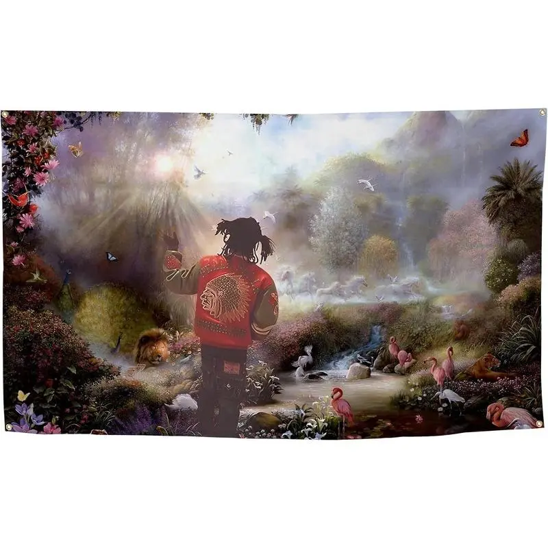 Rapper Flag Chief in The Garden of Eden Flag Aesthetic Decorative Durable Flag Suitable For Indoor And Outdoor Decorate for College Dorm Room ,Parties, travel, filming, events, festivals Decor Wall tapestry with 4 Brass Grommets Decoration
