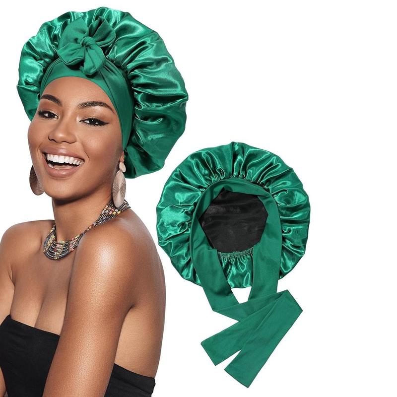 Double Layer Satin Bonnet Silk Like Texture for Sleeping Sleep Cap Hat Hair Bonnets with Elastic Tie Band for Curly Hair Nightcap Double Layer Satin Bonnet Silk Like Texture for Sleeping Sleep Cap Hat Hair Bonnets with Elastic Tie Band for Curly Hair Nightcap
