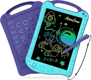 HOMESTEC Astrodraw Drawing Pad, Colorful LCD Writing Tablet for Kids, Doodle Board for Toddlers 3 4 5 6 Years Old, Travel Toy Birthday Gift for Boys Girls (Aqua/Purple)