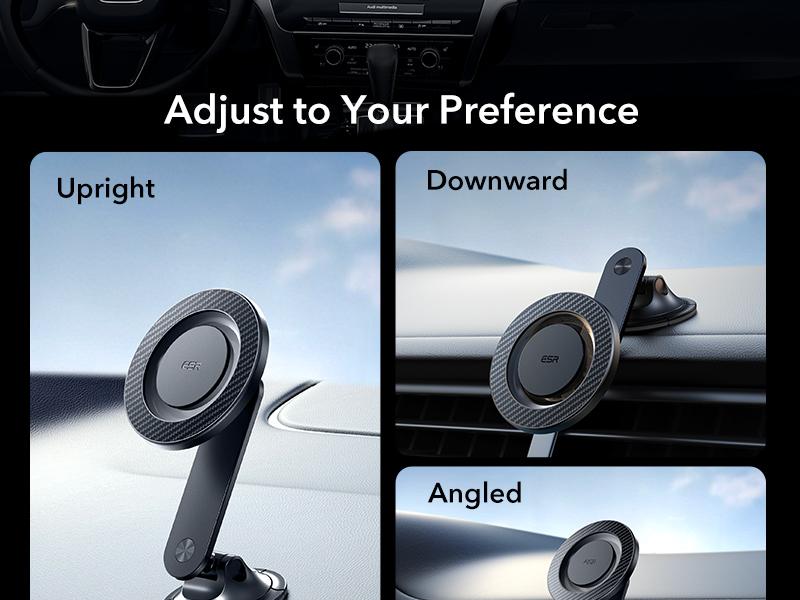 ESR for MagSafe Car Mount - Dashboard Magnetic Phone Holder for iPhone 17/16/15/14/13/12/Samsung, Strong Magnets, 360° Rotation, Black Carbon Fiber ESR for MagSafe Car Mount - Dashboard Magnetic Phone Holder for iPhone 17/16/15/14/13/12/Samsung, Strong Magnets, 360° Rotation, Black Carbon Fiber