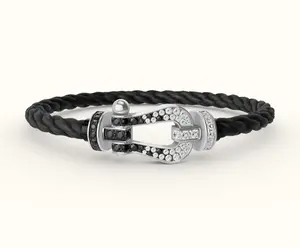 Pre-owned Fred Force 10 bracelet Black titanium and black dia and white dia large model