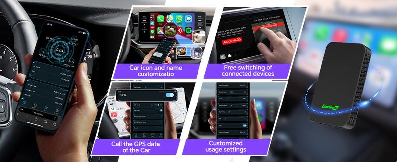 2air CarlinKit 5.0 Wireless CarPlay Wireless Android Auto Box 2.4G&5.8Ghz WiFi BT Auto Connect Plug&Play For Wired AA CP Cars Converter Adapter