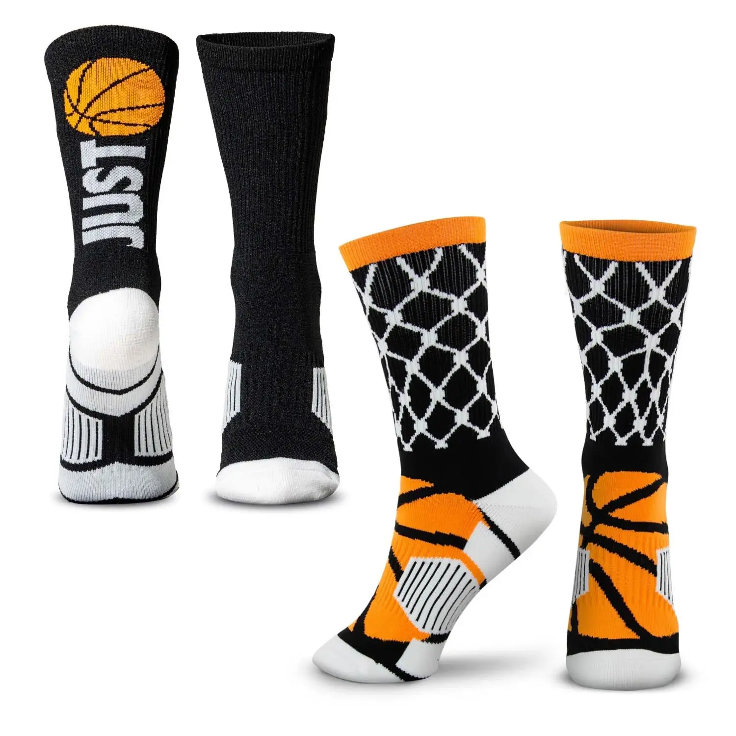 Adults' High Performance Crew Basketball Socks, Woven Mid-Calf Multipack Set with Moisture-Wick Feature - Layup, High Performance Sports Socks, Multipack Sports Socks
