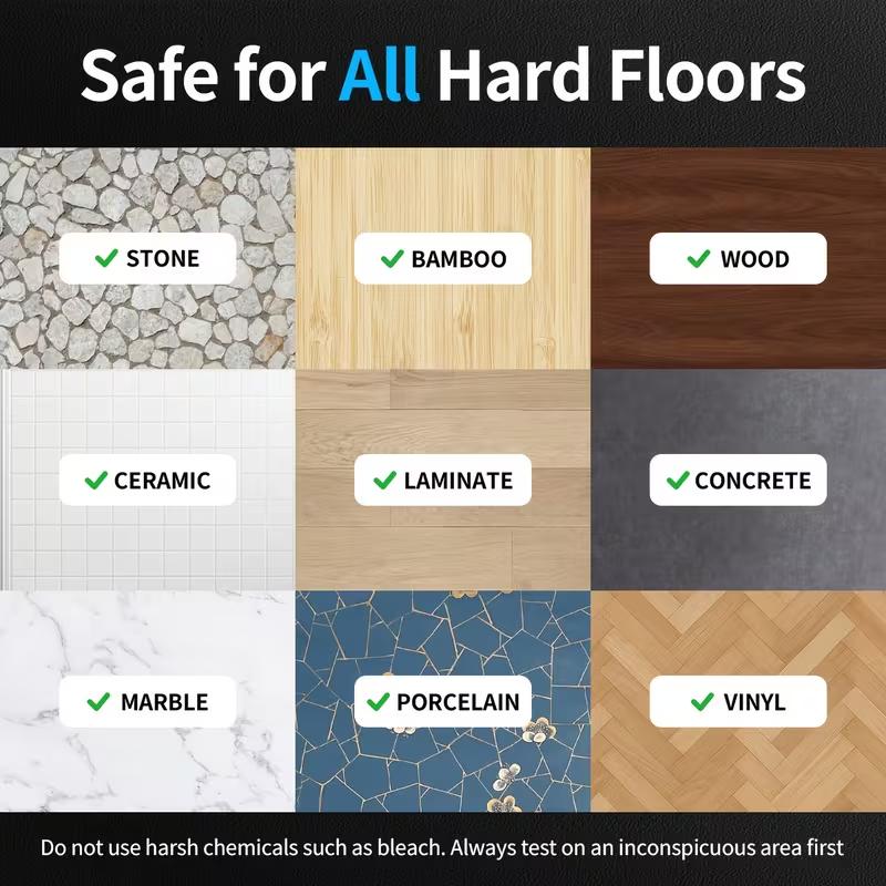 Spin Mop Bucket with Wringer Set Operable 360° Rotating Mop Bucket Set with 3 Microfiber Replacement Heads Stainless Steel 49 Inch Adjustable Handle Household Cleaning Tools Black Plastic