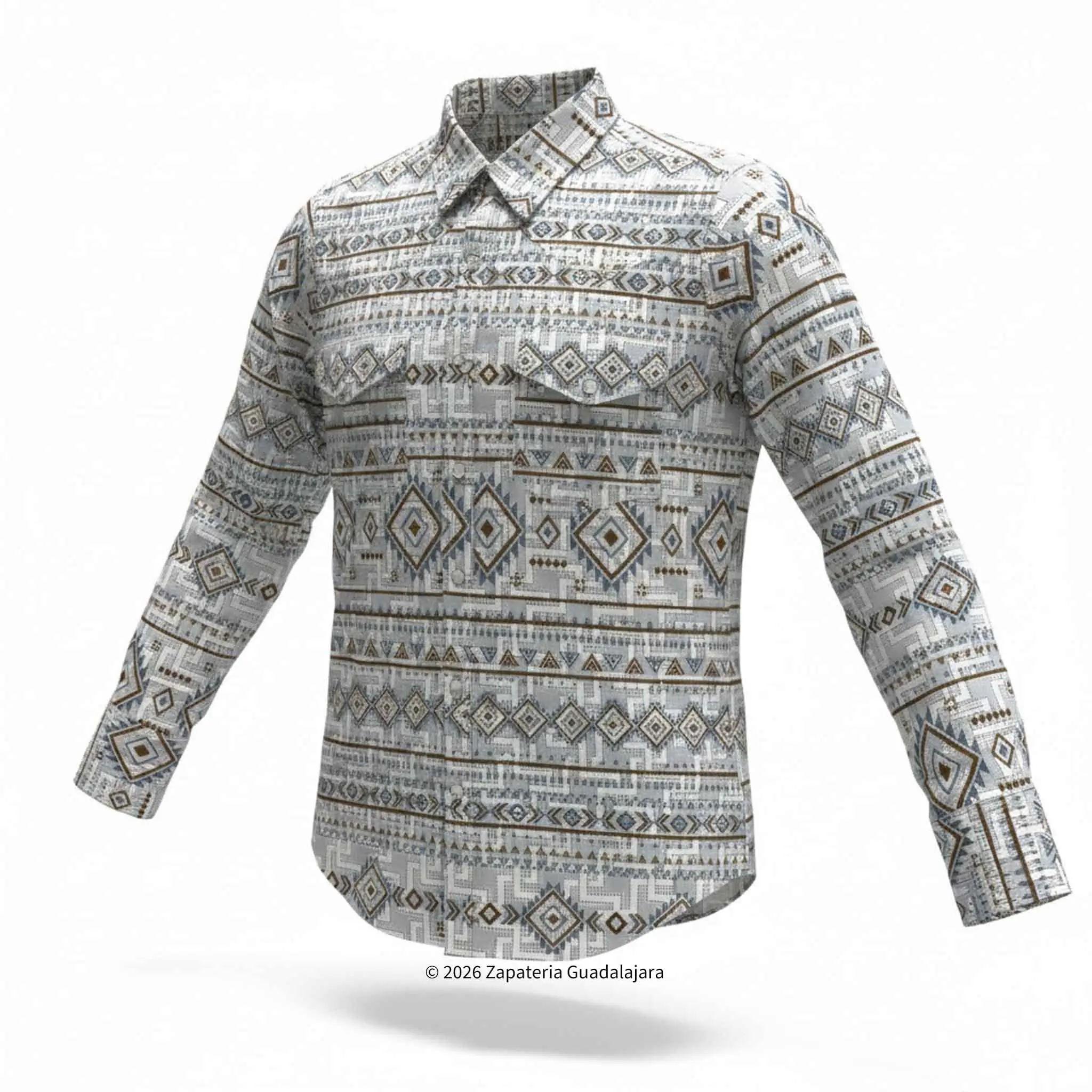 White Western Fashion Long Sleeve Shirt-LAM2023