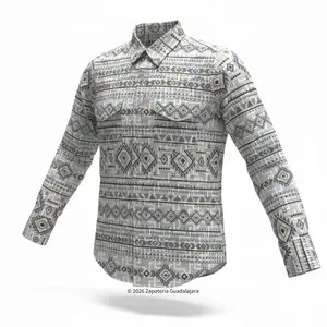 White Western Fashion Long Sleeve Shirt-LAM2023