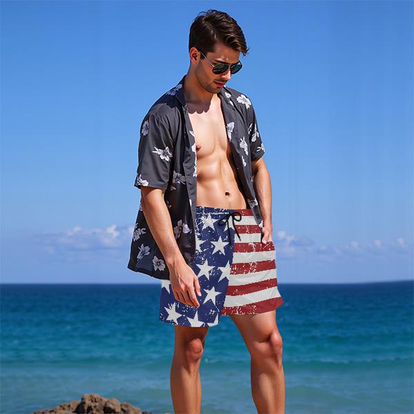 Buauty Mens Swim Trunks with Compression Liner 5 Inch Inseam Swim Shorts Quick Dry Mens Swimsuit Board Shorts with Pockets