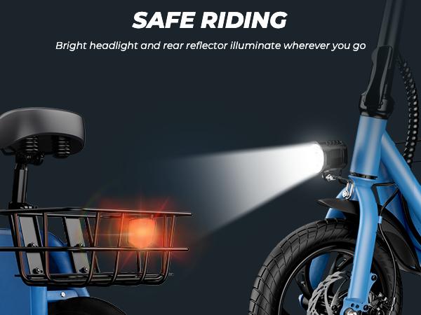 Windhorse C2-Cargo Electric Scooter with Seat Basket, 12.5'' Electric Commuting Scooter Adults 15.5MPH & 20 Miles Long Range, 450W Motor, Dual Disc Brakes, Foldable E-Scooter with Comfort Seat for Pets & Cargo, 265LBS Load