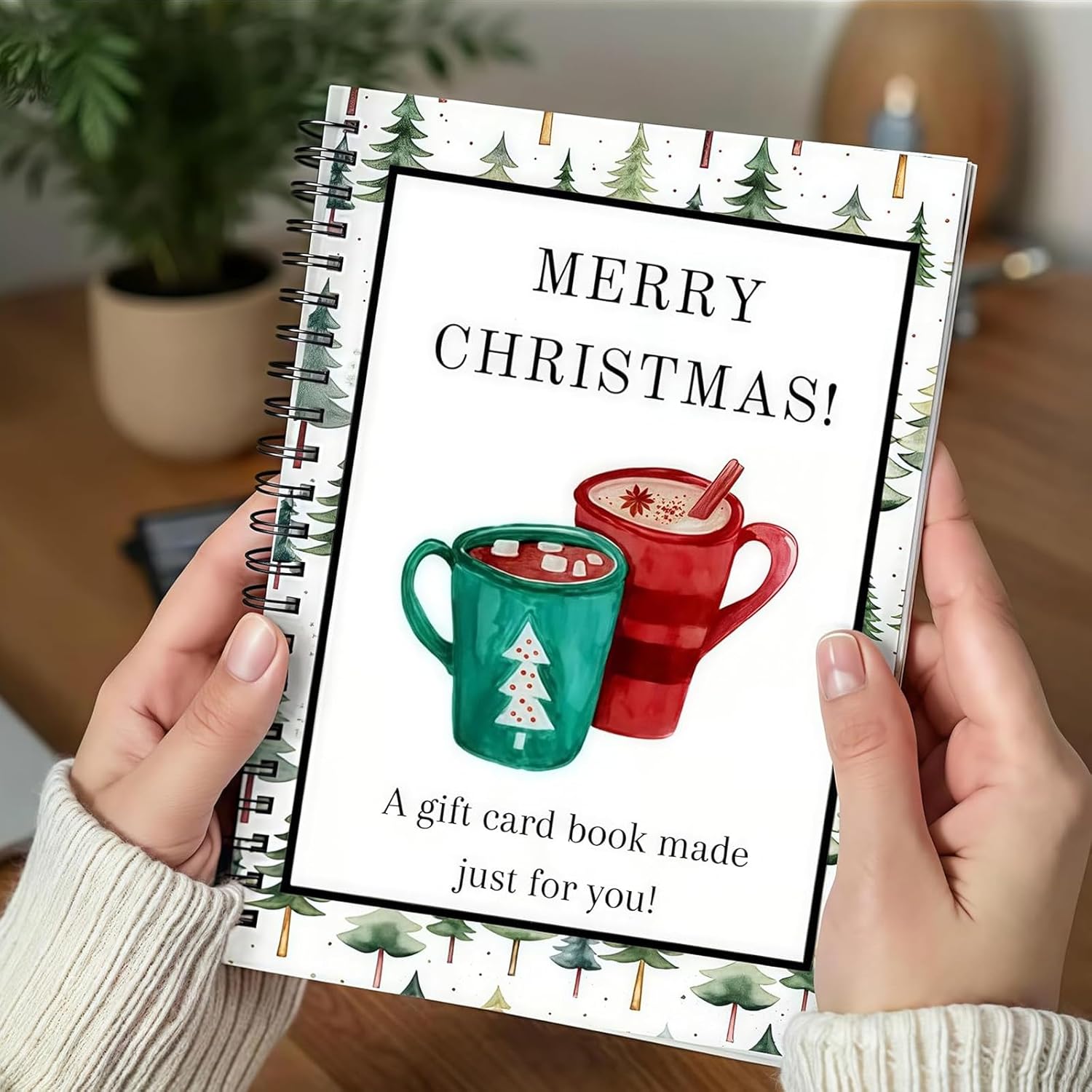 Christmas Gift Card Book, Diy Spiral Bound Gift Card Book, 5x7 Inch Colorful Spiral Bound Card Book , Christma Gift Cards Books Holder, DIY Personalized Xmas Gifts for Family, Friends, Students