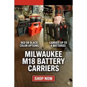 Battery Caddy Compatible with Milwaukee M18 Batteries| Holds 4 Batteries | 18V Tool Holder, Workshop Storage & Organization